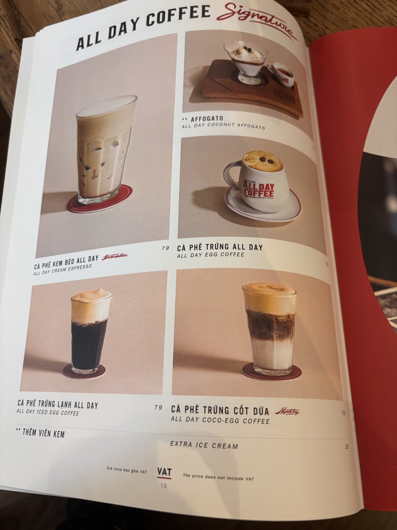 All Day Coffee – Menu của quán