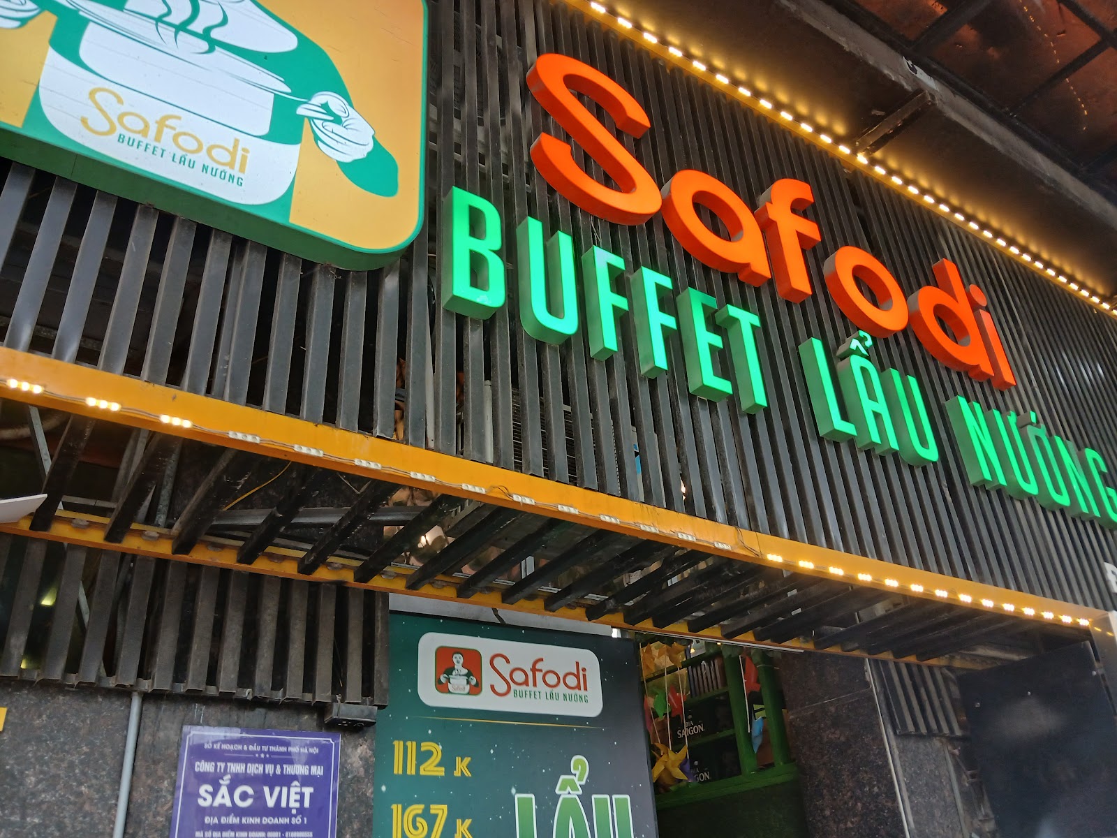 Buffet Lẩu Nướng Safodi – Menu của quán
