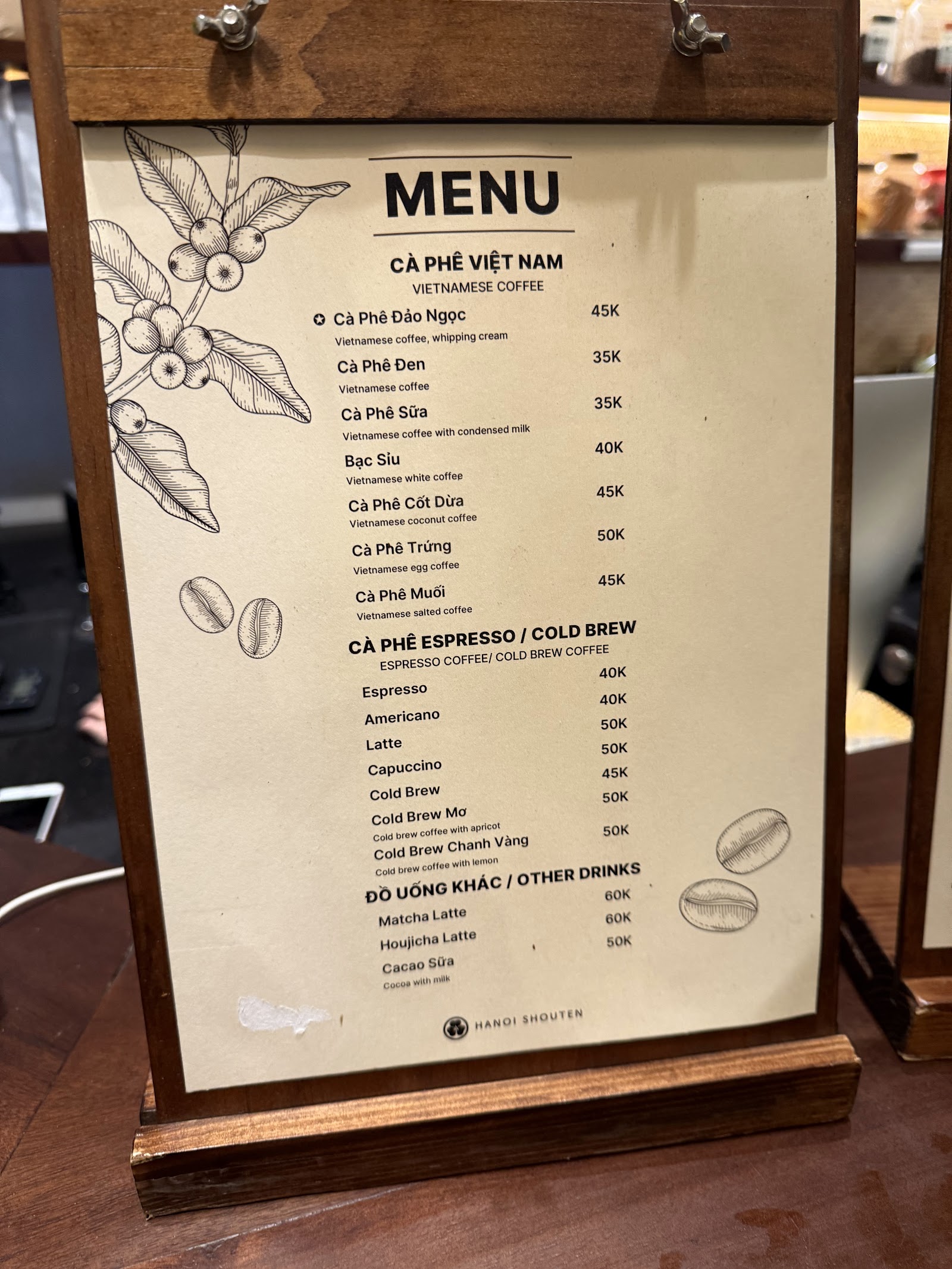 Hanoi Shouten - Coffee – Menu của quán