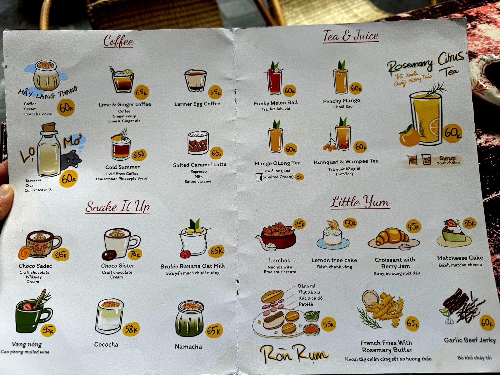 Lermalermer – Menu của quán