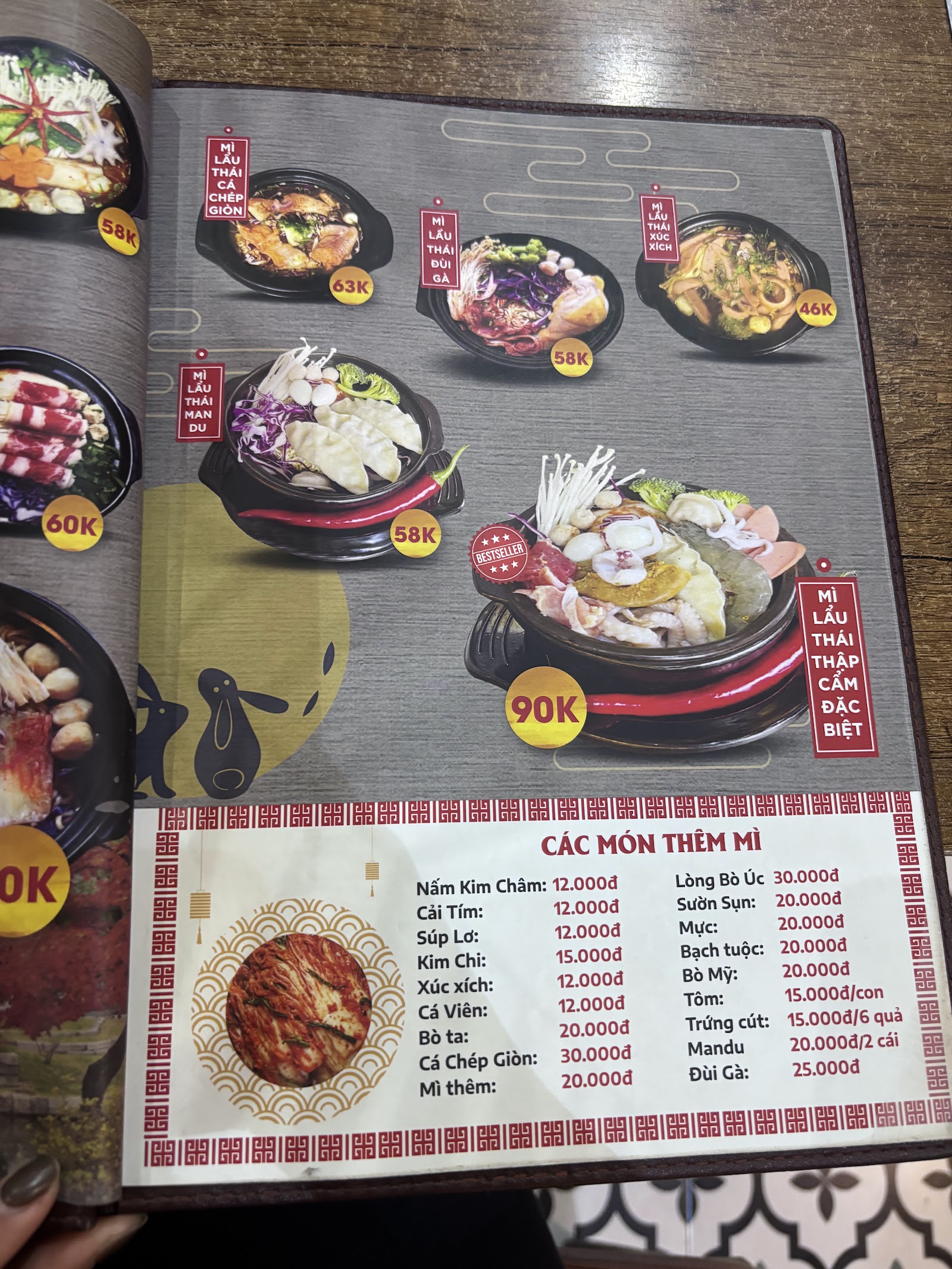 Mỳ Cay SUSIN & Lẩu Thái – Menu của quán
