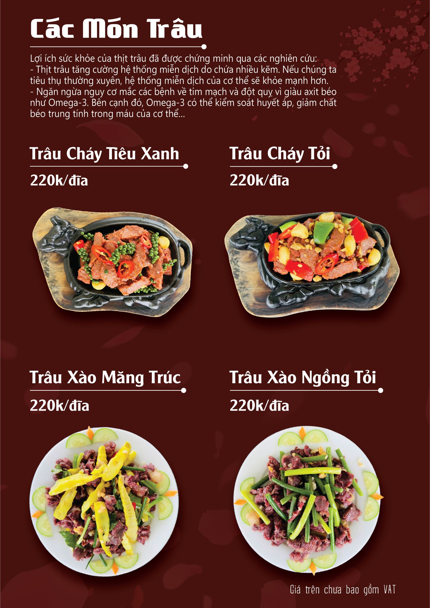 Nhà Hàng Anh Đào 36 – Menu của quán