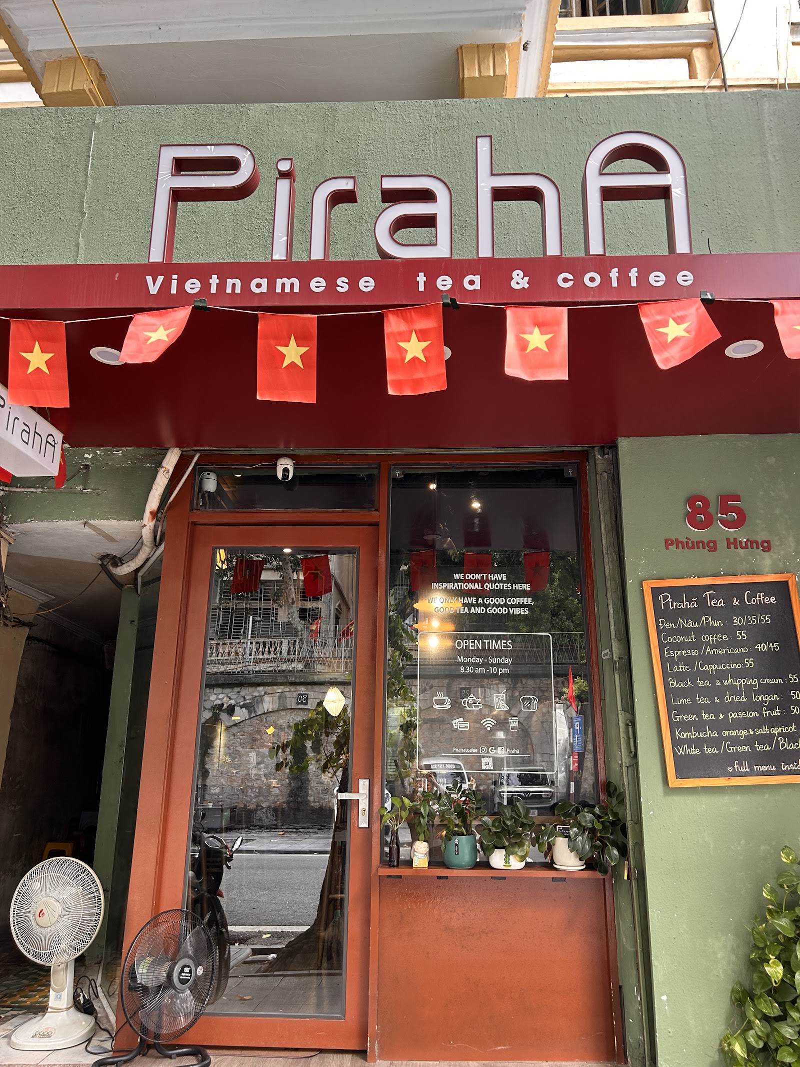 Piraha Tea & Coffee – Menu của quán