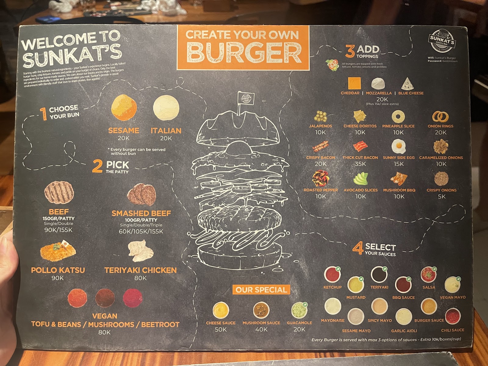 SunKat's Burgers – Menu của quán