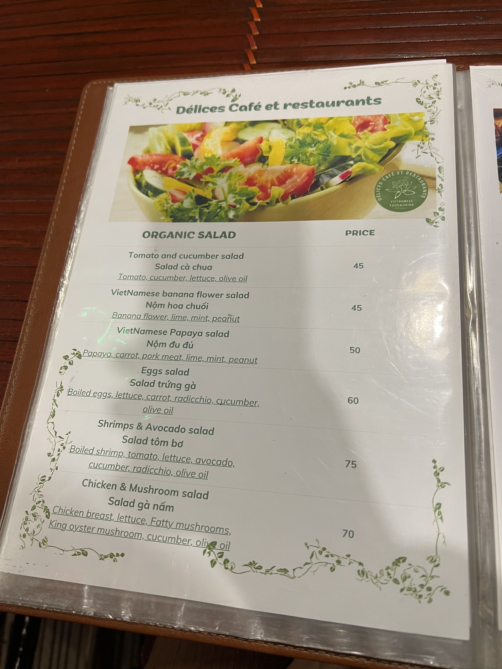 Tam Coc Délices Restaurants – Menu của quán